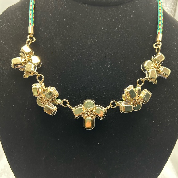 J Crew Blues & Green Statement Necklace - Picture 2 of 4
